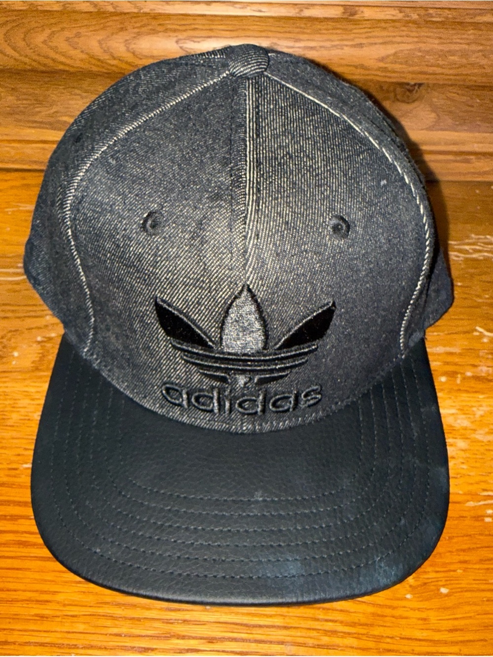 Adidas Black Trefoil Denim Snapback Hat
